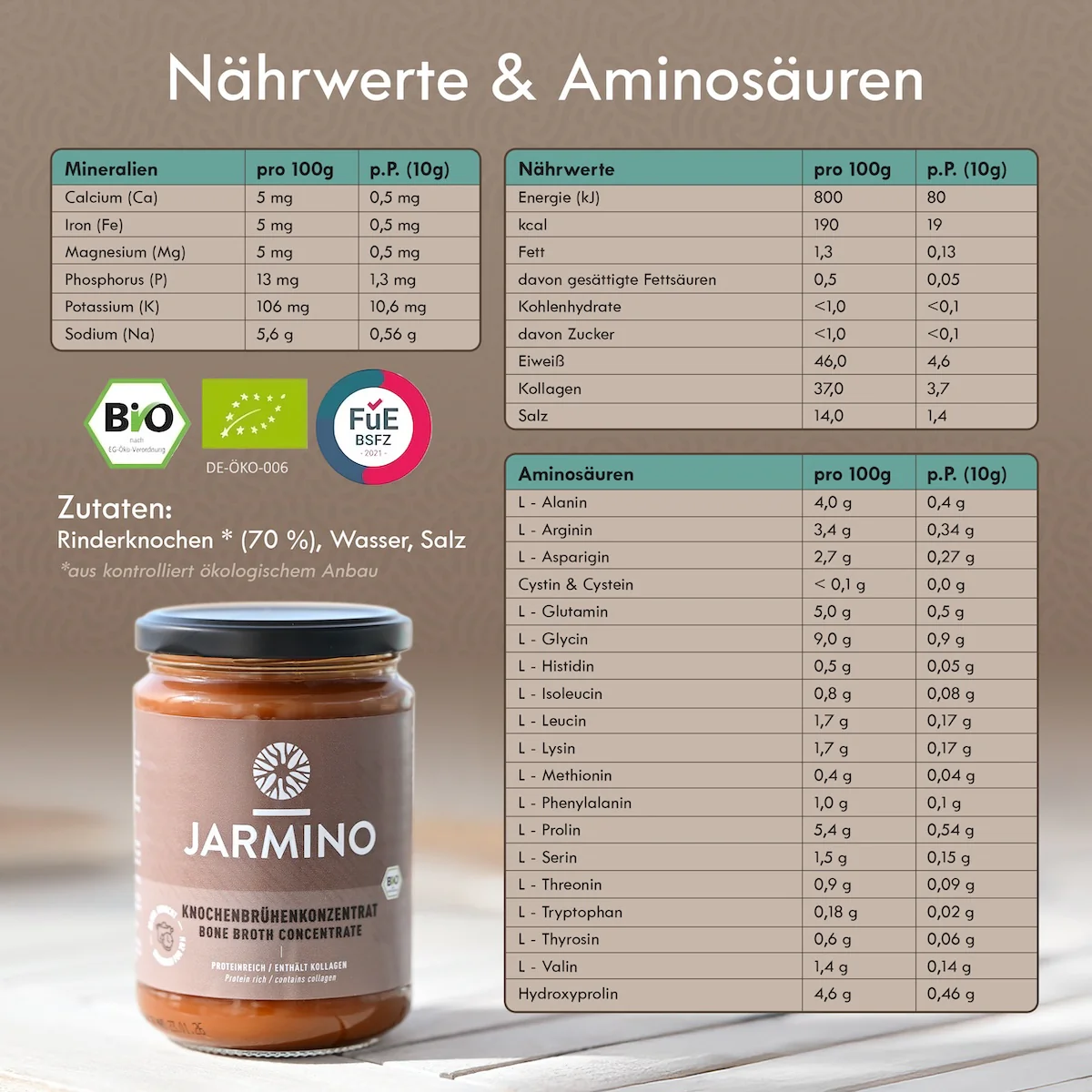 Bio Jarmino Knochenbruehen Kontentrat -440g Bio Jarmino Knochenbruehen Kontentrat -440g