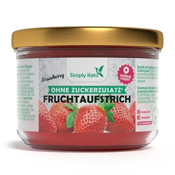 Strawberry keo konfi Erdbeer Fruchtaufstrich mit Erythrit 230g