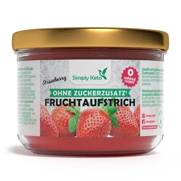 Strawberry keo konfi Erdbeer Fruchtaufstrich mit Erythrit 230g