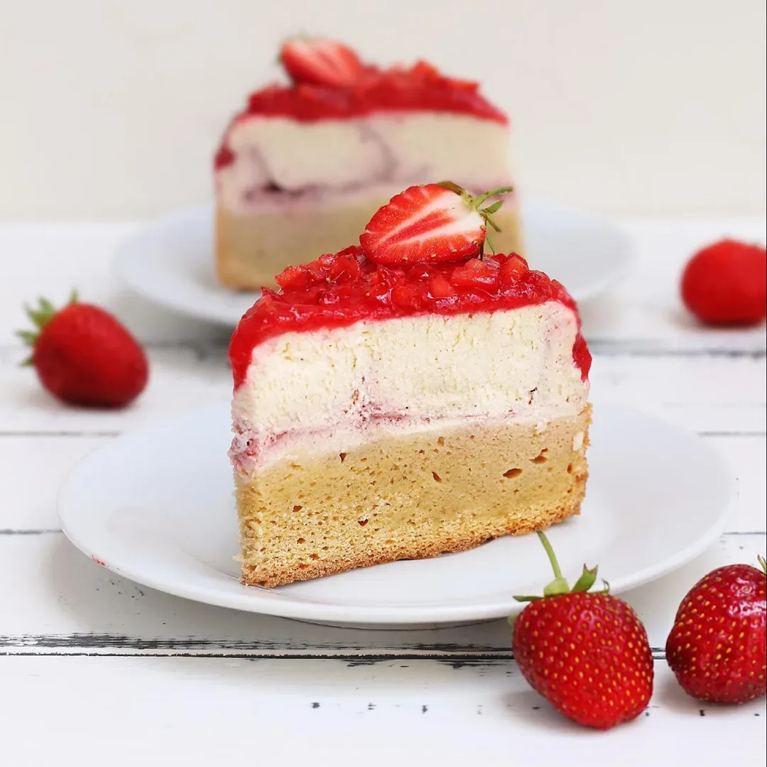konjakmehl strawberry cheesecake