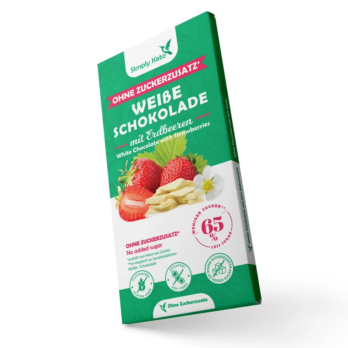 low carb weisse schokolade mitt erdbeere