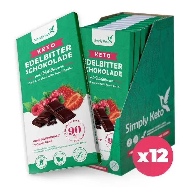 Edlebitter Keto schokolade-Waldbeere-12er Edlebitter Keto schokolade-Waldbeere-12er