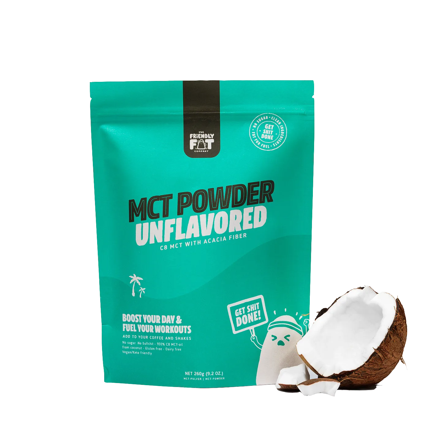 C8 MCT Powder Unflavored_Friendly fat company C8 MCT Powder Unflavored - 260g Friendly fat company