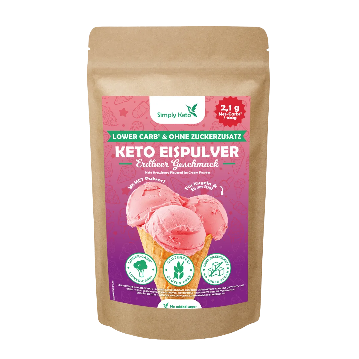 Erdbeer eispulver Erdbeer Keto eispulver