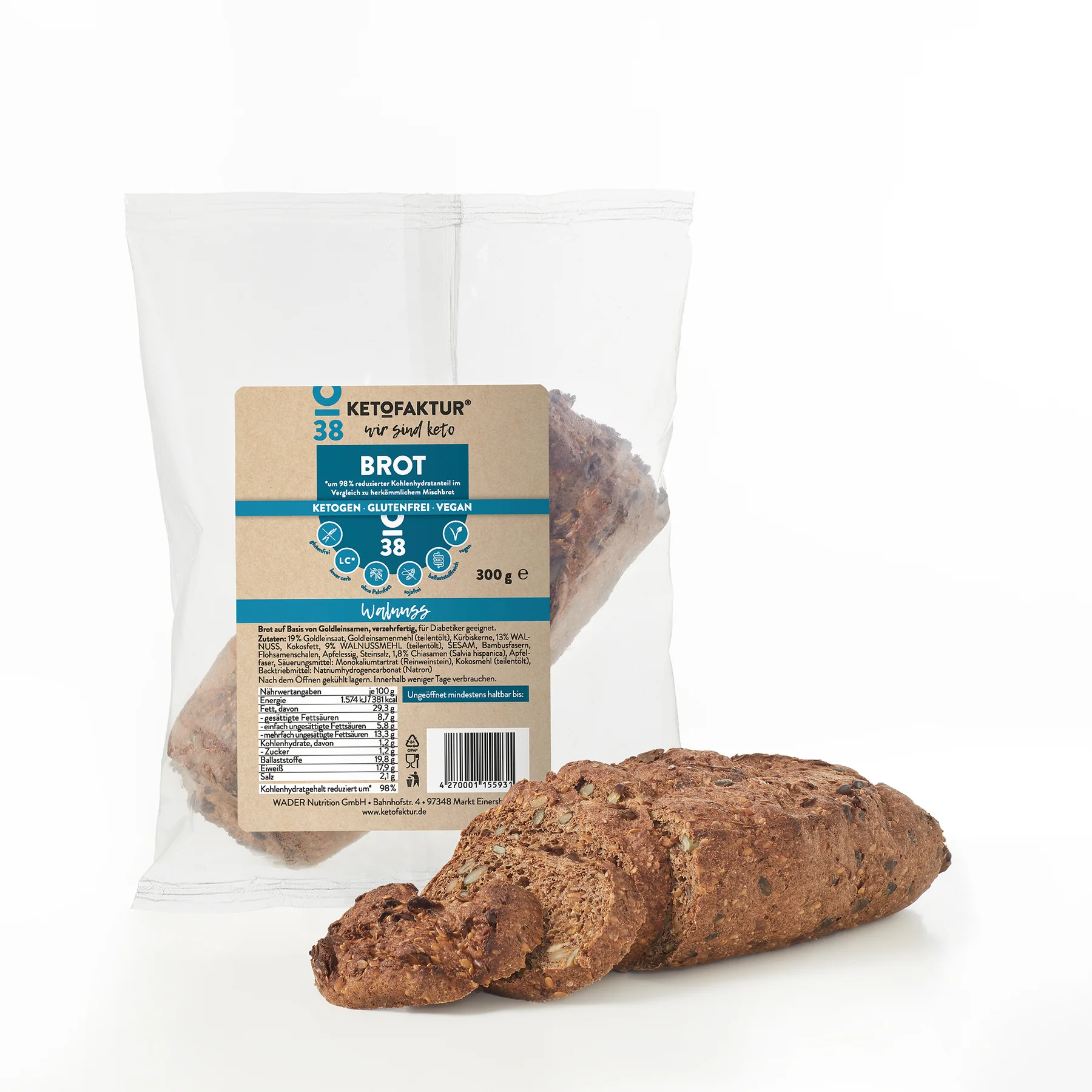 Keto Walnussbrot - Ketofaktur Keto Walnussbrot