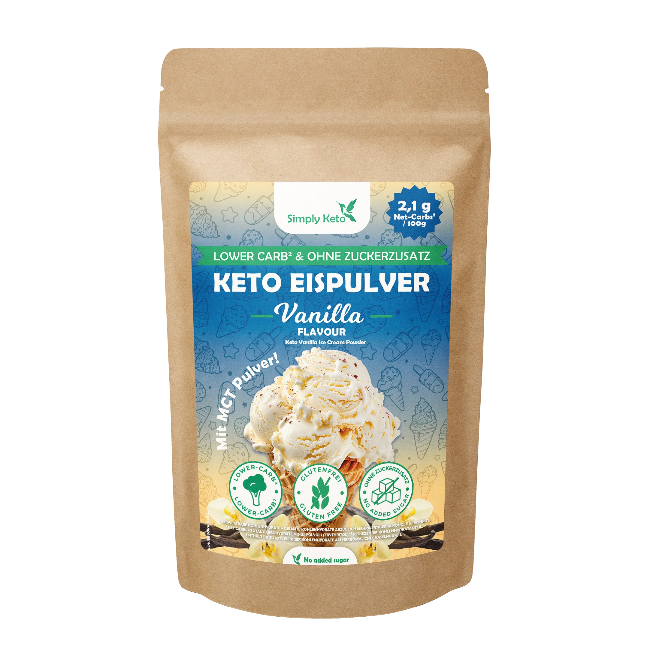 Lower Carb & Keto Vanille Eispulver Keto Vanille Eispulver - Simplyketo