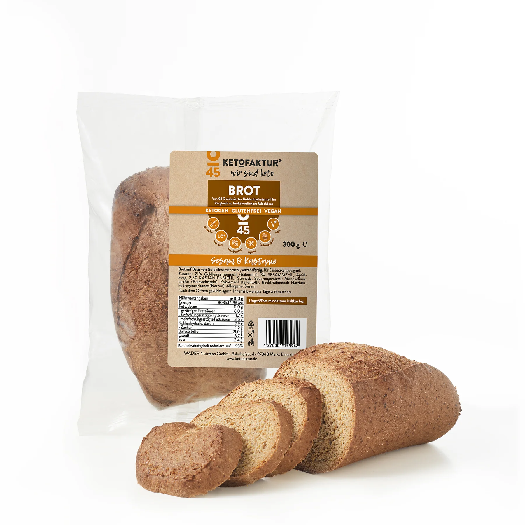 Keto Sesam & Kastanie Brot- No45