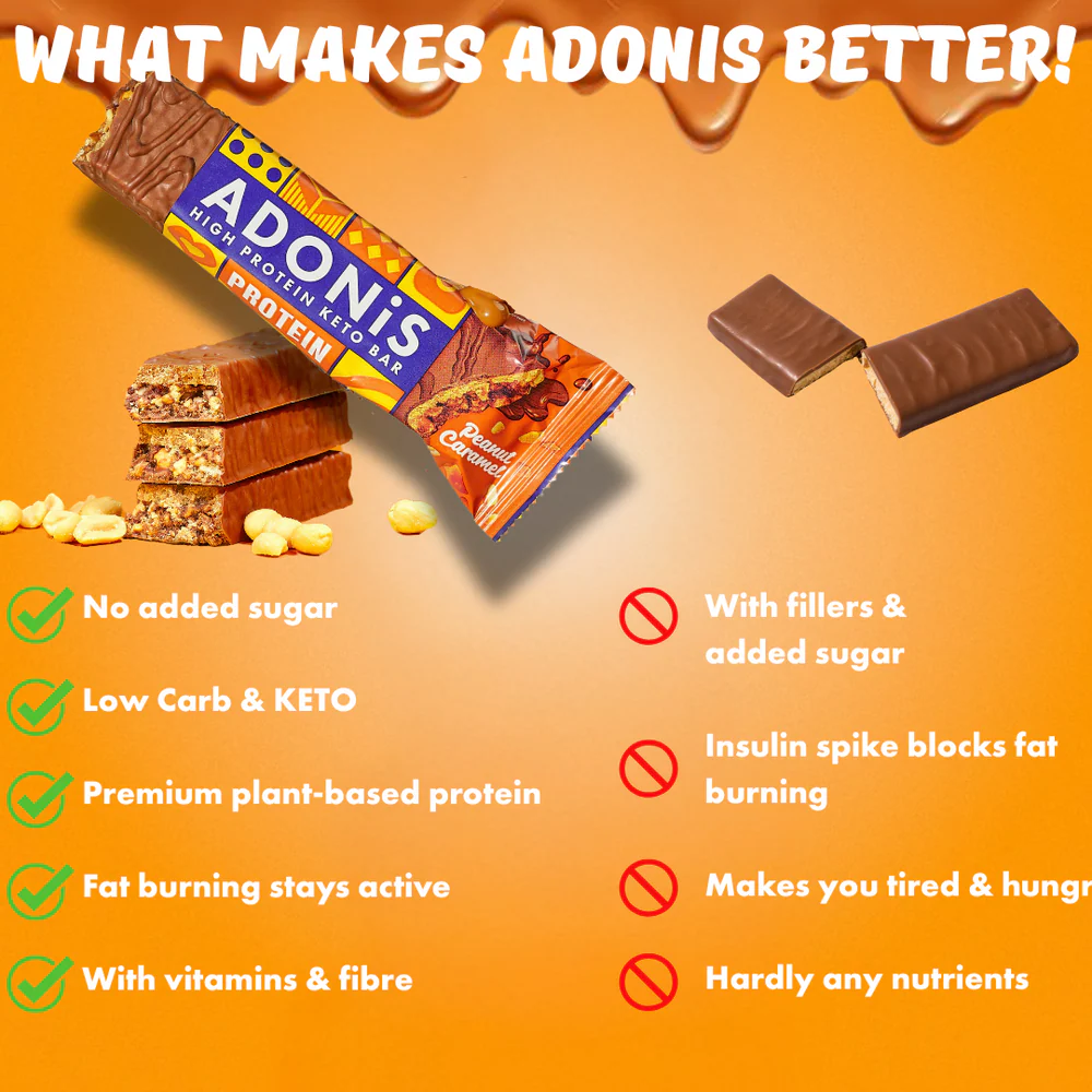 Adonis protein Bar- Peanut caramel- 45g Adonis protein Bar- Peanut caramel- 45g