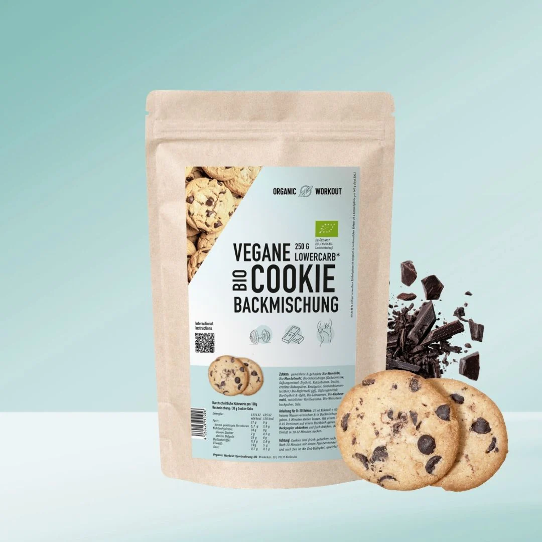 Vegane Chocolate Chip Cookie-Backmischung - Organic Workout Vegane Chocolate Chip Cookie-Backmischung - Organic Workout